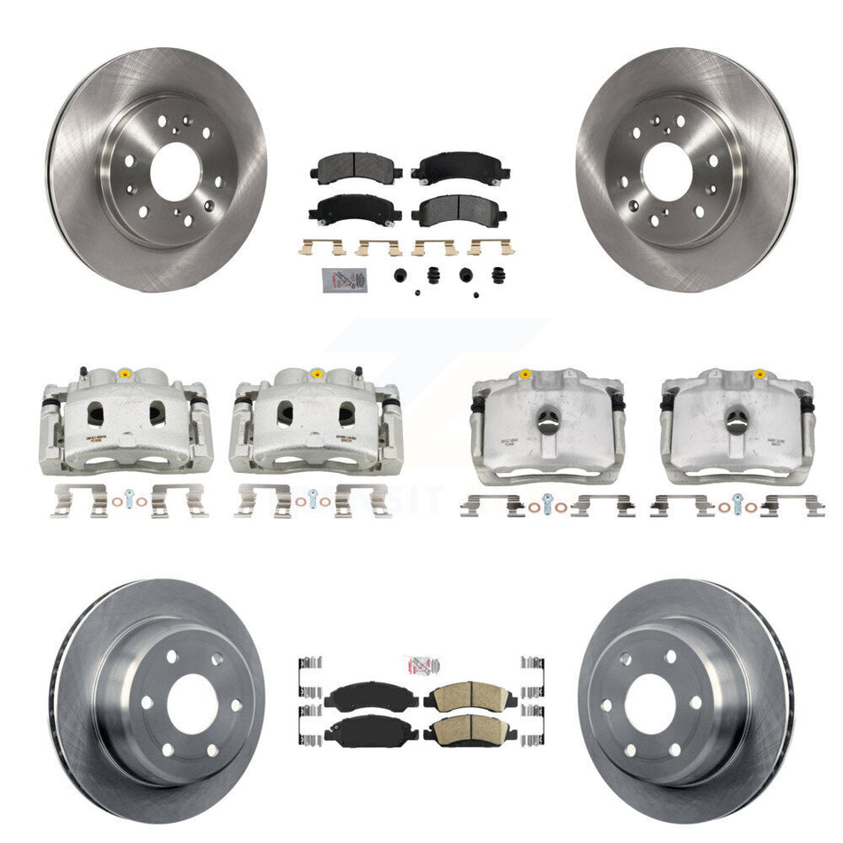 Front Rear Brake Caliper Rotor Ameribrakes Pad Kit (10Pc) For Chevrolet Express 1500 GMC KC8-102124N