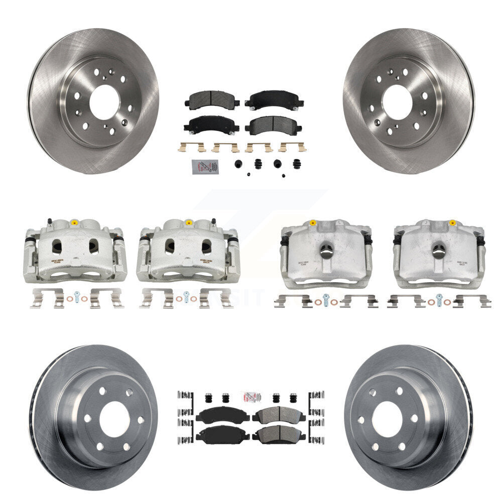Front Rear Brake Caliper Rotor & Semi-Metallic Pad Kit (10Pc) For Chevrolet Express 1500 KC8-102125N