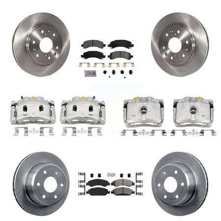Front Rear Brake Caliper Rotor & Semi-Metallic Pad Kit (10Pc) For Chevrolet Express 1500 KC8-102125N