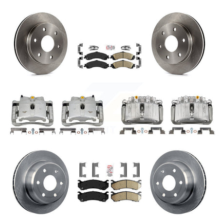 Front Rear Brake Caliper Rotor & Ceramic Pad Kit (10Pc) For Chevrolet Silverado 1500 GMC KC8-102126N
