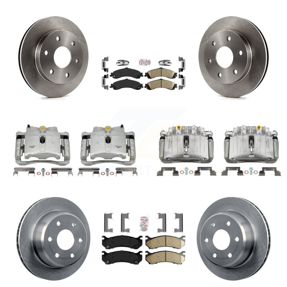 Front Rear Brake Caliper Rotor & Ceramic Pad Kit (10Pc) For Chevrolet Silverado 1500 GMC KC8-102126N