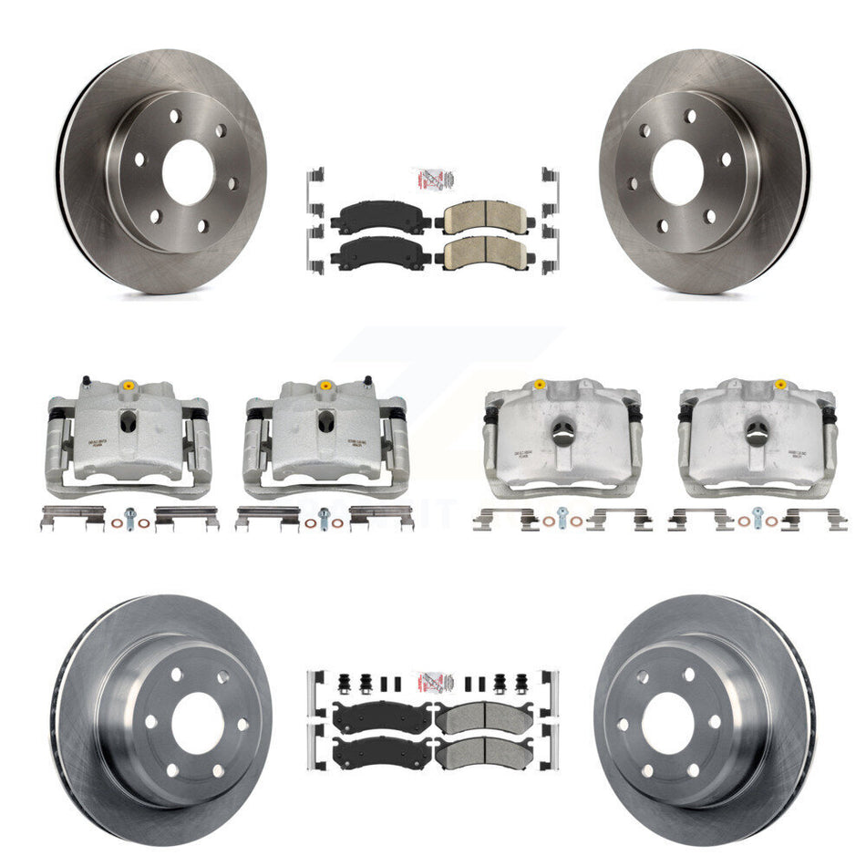 Front Rear Brake Caliper Rotor & Ameribrakes Pad Kit (10Pc) For Chevrolet Avalanche 1500 KC8-102129N
