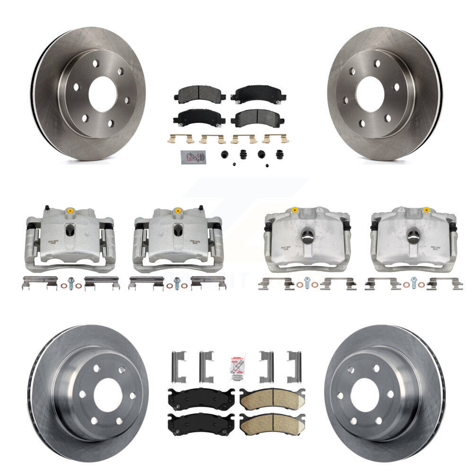 Front Rear Brake Caliper Rotor & Ameribrakes Pad Kit (10Pc) For Chevrolet Avalanche 1500 KC8-102130N