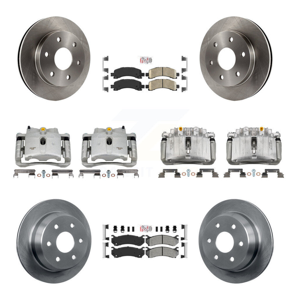 Front Rear Brake Caliper Rotor & Ameribrakes Pad Kit (10Pc) For Chevrolet Avalanche 1500 KC8-102133N
