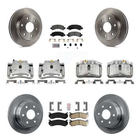 Front Rear Brake Caliper Rotor & Ameribrakes Pad Kit (10Pc) For Chevrolet Avalanche 1500 KC8-102134N