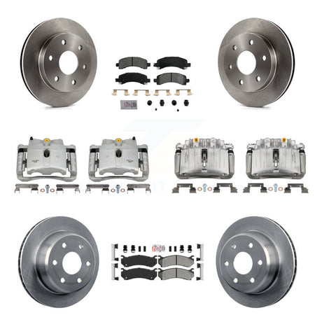 Front Rear Brake Caliper Rotor & Semi-Metallic Pad Kit (10Pc) For GMC Yukon Chevrolet XL KC8-102139N