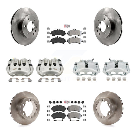 Front Rear Disc Brake Caliper Rotor Semi-Metallic Pad Kit (10Pc) For Sprinter 3500 Dodge KC8-102142N