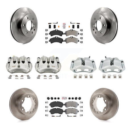 Front Rear Disc Brake Caliper Rotor Semi-Metallic Pad Kit (10Pc) For Sprinter 3500 Dodge KC8-102143N