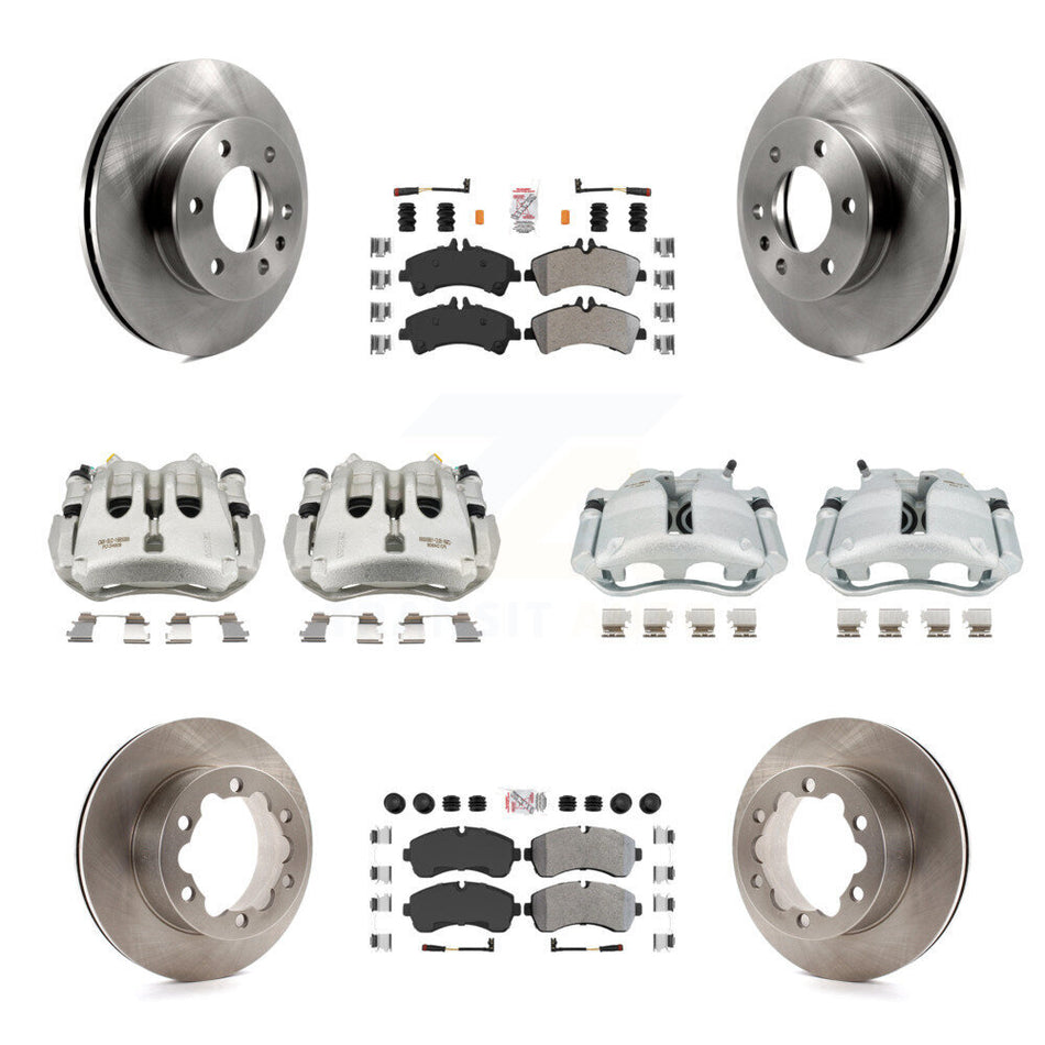 Front Rear Disc Brake Caliper Rotor Semi-Metallic Pad Kit (10Pc) For Sprinter 3500 Dodge KC8-102143N