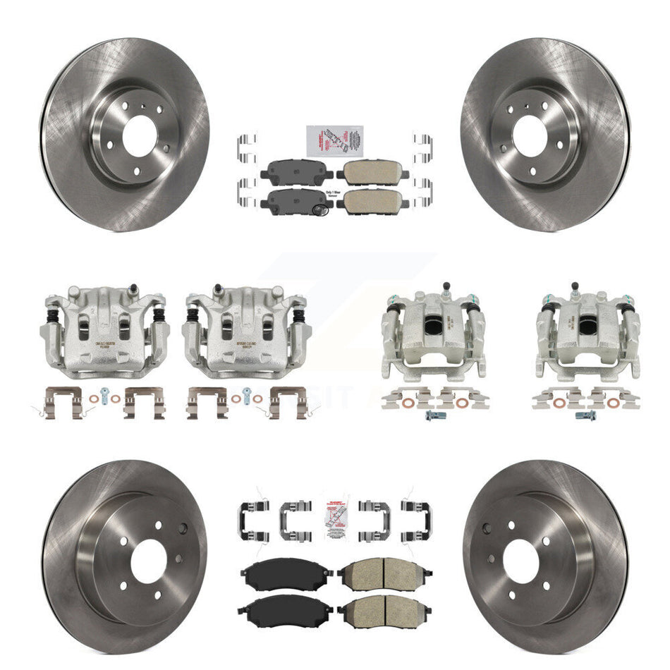 Front Rear Brake Caliper Rotor And Ameribrakes Pad Kit (10Pc) For Nissan Murano INFINITI KC8-102146N