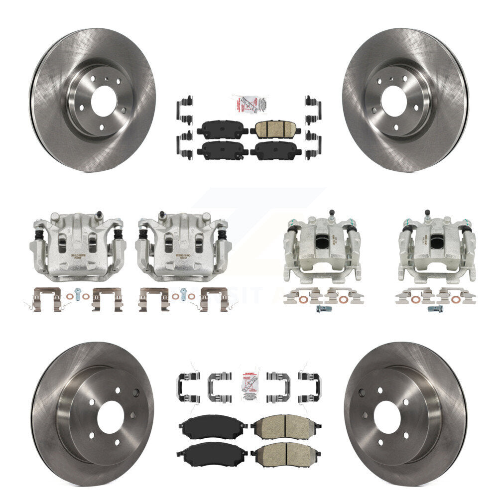 Front Rear Brake Caliper Rotor And Ameribrakes Pad Kit (10Pc) For Nissan Murano INFINITI KC8-102161N