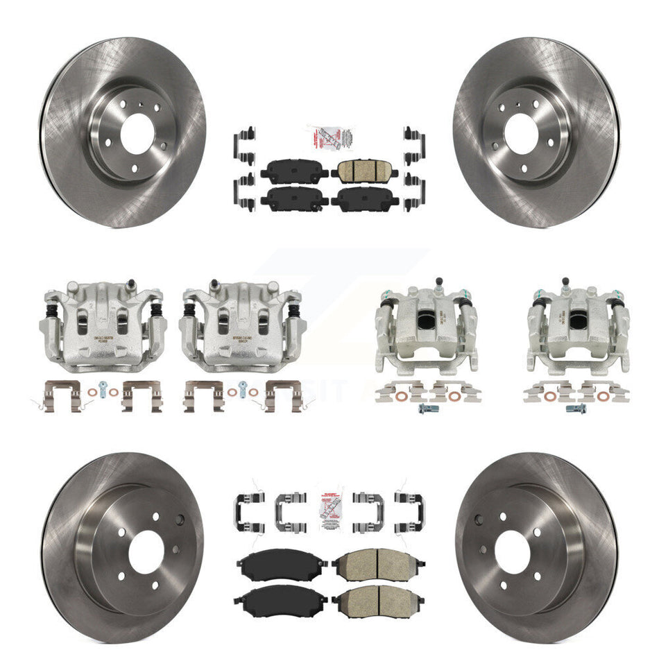Front Rear Brake Caliper Rotor And Ameribrakes Pad Kit (10Pc) For Nissan Murano INFINITI KC8-102161N