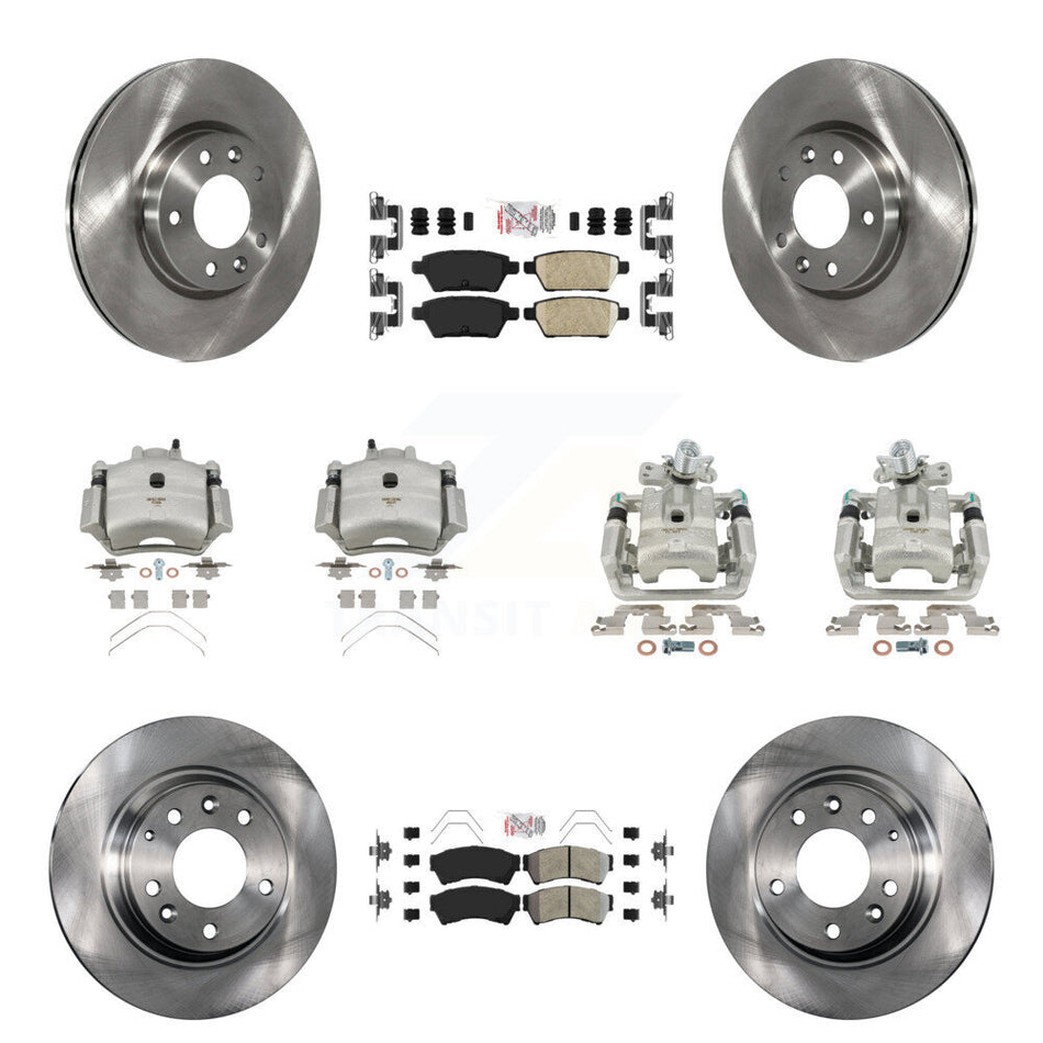 Front Rear Brake Caliper Rotors & Ameribrakes Pad Kit (10Pc) For Ford Fusion Mazda 6 MKZ KC8-102166N