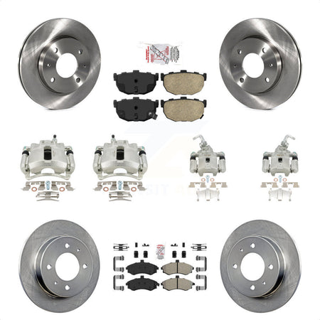 Front Rear Disc Brake Caliper Rotors And PADSMATERIAL Pads Kit (10Pc) For Hyundai Elantra rear brakes KC8-102169N by Transit Auto