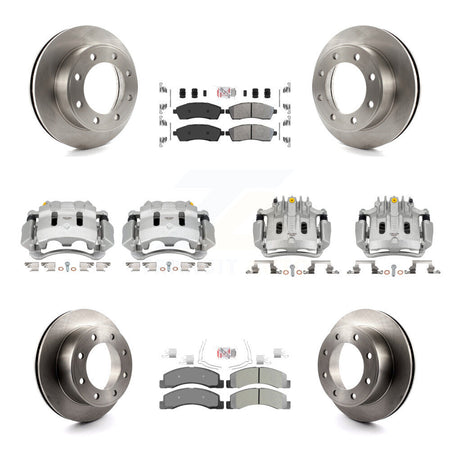Front Rear Brake Caliper Rotors & Semi-Metallic Pad Kit (10Pc) For Ford F-250 Super Duty KC8-102171N