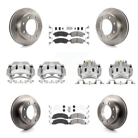 Front Rear Brake Caliper Rotors & Semi-Metallic Pad Kit (10Pc) For Ford F-250 Super Duty KC8-102172N