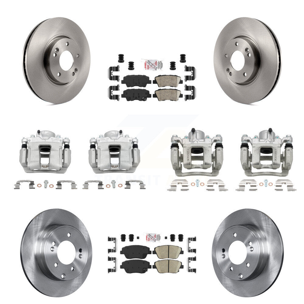 Front Rear Disc Brake Caliper Rotor Ceramic Pad Kit (10Pc) For Hyundai Sonata Kia Optima KC8-102180N