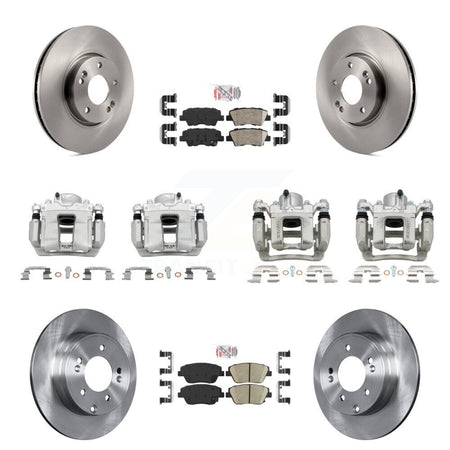 Front Rear Disc Brake Caliper Rotor Ceramic Pad Kit (10Pc) For Hyundai Sonata Kia Optima KC8-102181N
