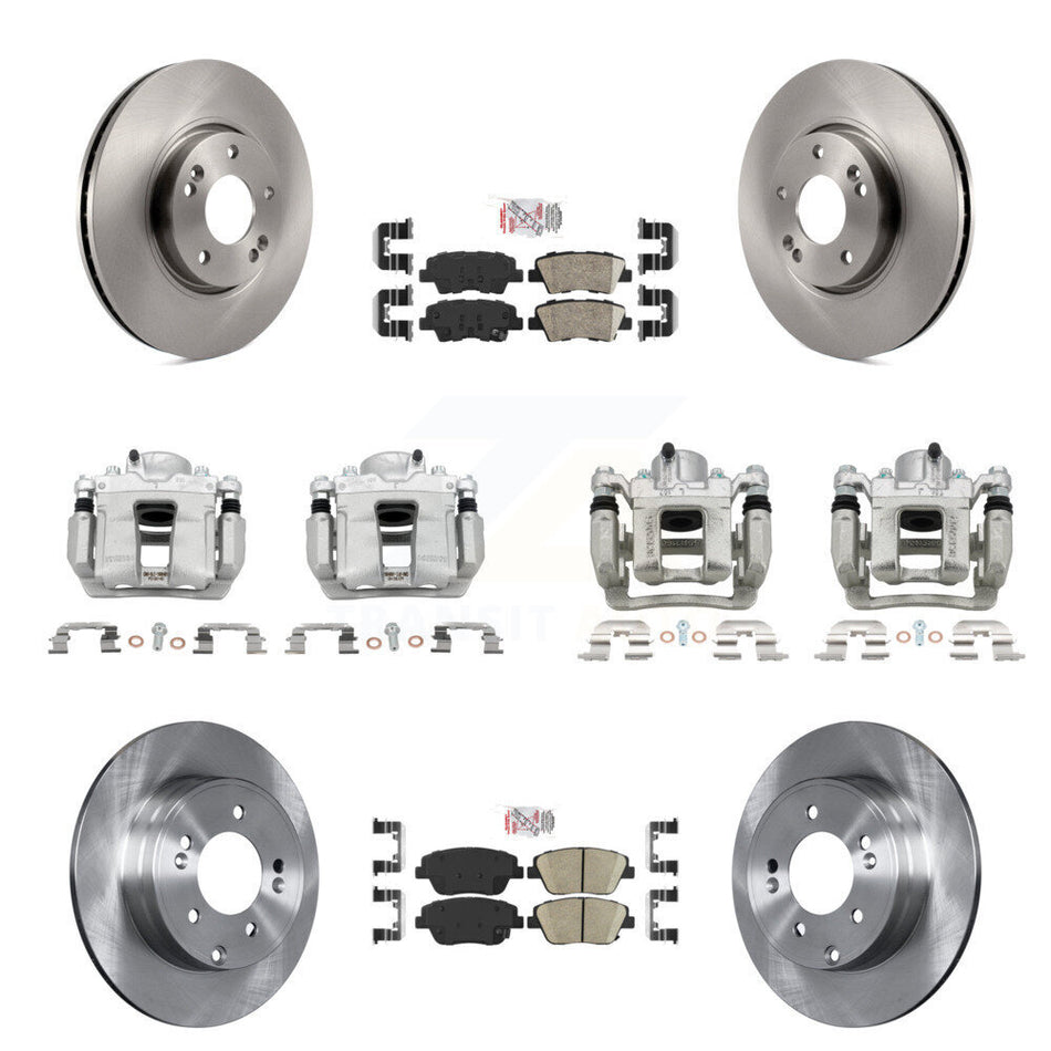 Front Rear Disc Brake Caliper Rotor Ceramic Pad Kit (10Pc) For Hyundai Sonata Kia Optima KC8-102181N