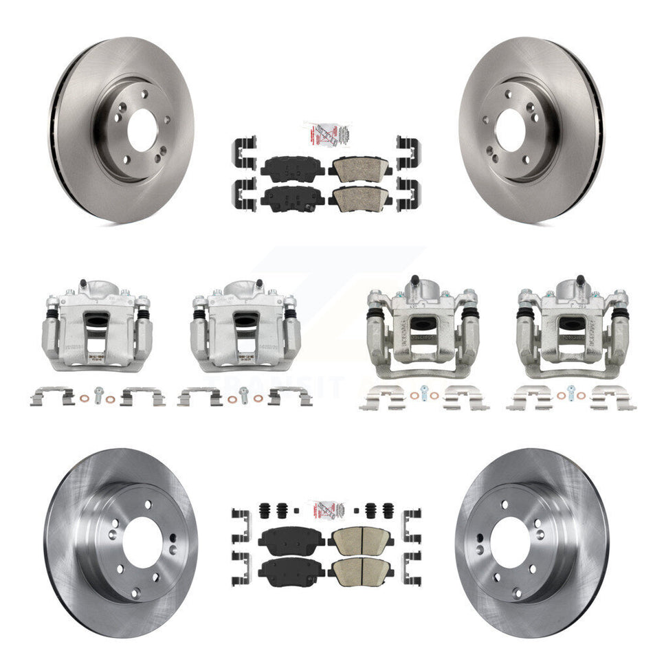 Front Rear Disc Brake Caliper Rotor Ceramic Pad Kit (10Pc) For Hyundai Sonata Kia Optima KC8-102182N