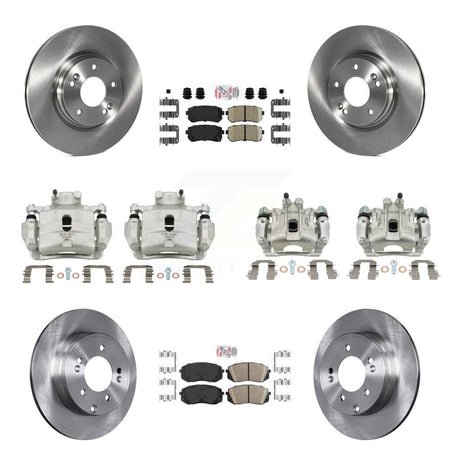 Front Rear Disc Brake Caliper Rotors And Ceramic Pads Kit (10Pc) For Hyundai Sonata KC8-102187N