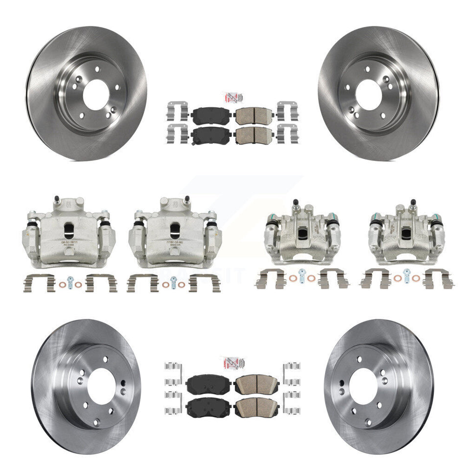 Front Rear Disc Brake Caliper Rotors And Ceramic Pads Kit (10Pc) For Hyundai Sonata KC8-102189N