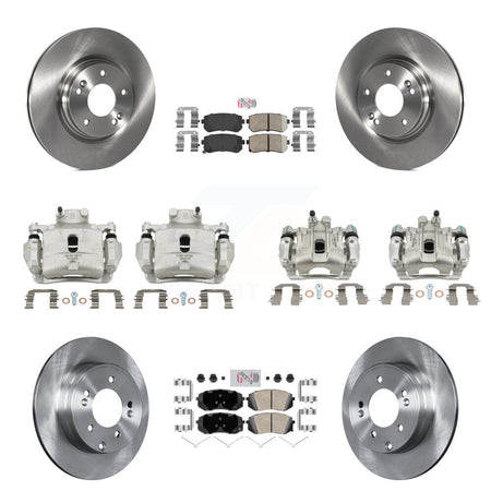 Front Rear Disc Brake Caliper Rotors And Ceramic Pads Kit (10Pc) For Hyundai Sonata KC8-102190N