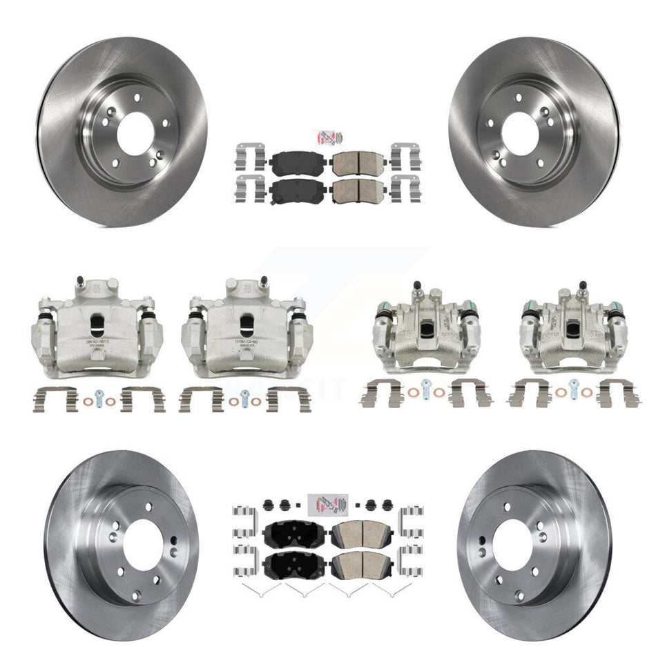 Front Rear Disc Brake Caliper Rotors And Ceramic Pads Kit (10Pc) For Hyundai Sonata KC8-102190N