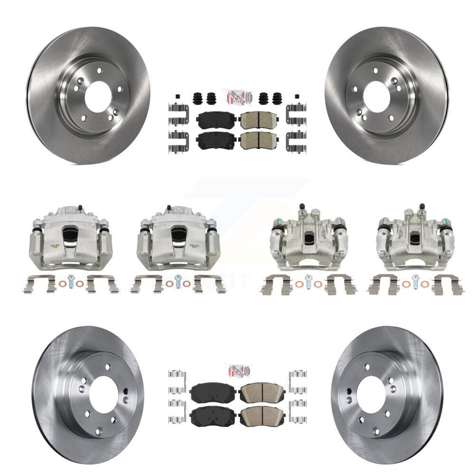 Front Rear Disc Brake Caliper Rotors And Ceramic Pads Kit (10Pc) For Hyundai Sonata KC8-102191N