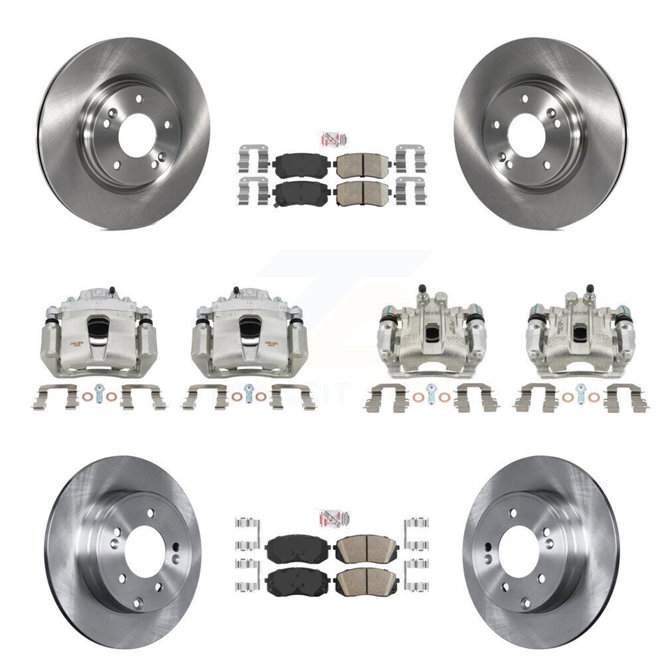 Front Rear Disc Brake Caliper Rotors And Ceramic Pads Kit (10Pc) For Hyundai Sonata KC8-102193N