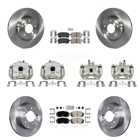 Front Rear Disc Brake Caliper Rotors And Ceramic Pads Kit (10Pc) For Hyundai Sonata KC8-102194N