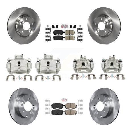 Front Rear Disc Brake Caliper Rotors And Ceramic Pads Kit (10Pc) For Hyundai Sonata KC8-102197N