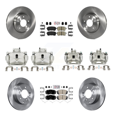Front Rear Disc Brake Caliper Rotors And Ceramic Pads Kit (10Pc) For Hyundai Sonata KC8-102198N