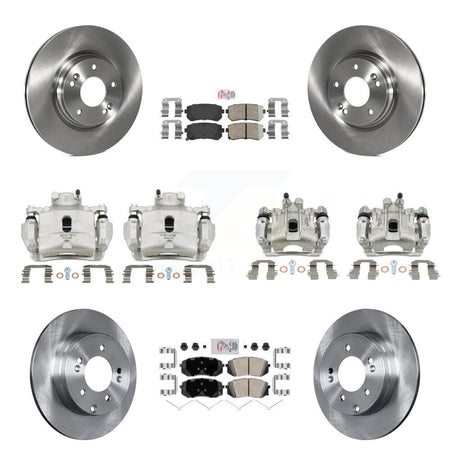 Front Rear Disc Brake Caliper Rotors And Ceramic Pads Kit (10Pc) For Hyundai Sonata KC8-102200N