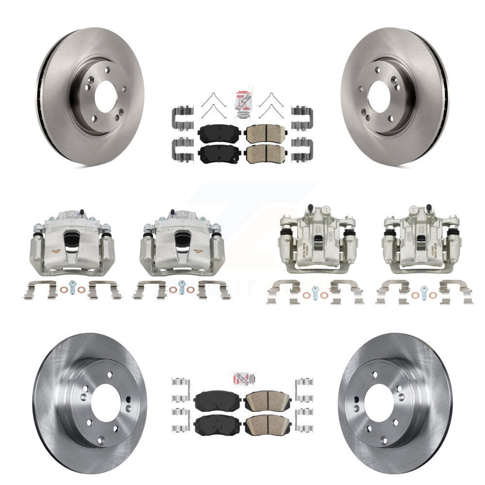 Front Rear Disc Brake Caliper Rotors And Ceramic Pads Kit (10Pc) For Hyundai Sonata KC8-102201N