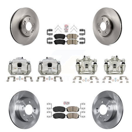 Front Rear Disc Brake Caliper Rotors And Ceramic Pads Kit (10Pc) For Hyundai Sonata KC8-102201N