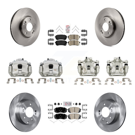 Front Rear Disc Brake Caliper Rotors And Ceramic Pads Kit (10Pc) For Hyundai Sonata KC8-102202N