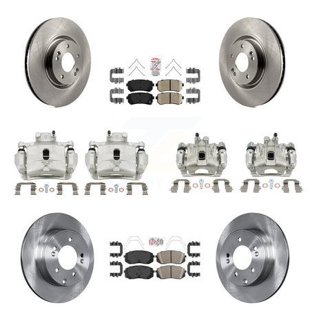 Front Rear Disc Brake Caliper Rotors And Ceramic Pads Kit (10Pc) For Kia Optima KC8-102203N