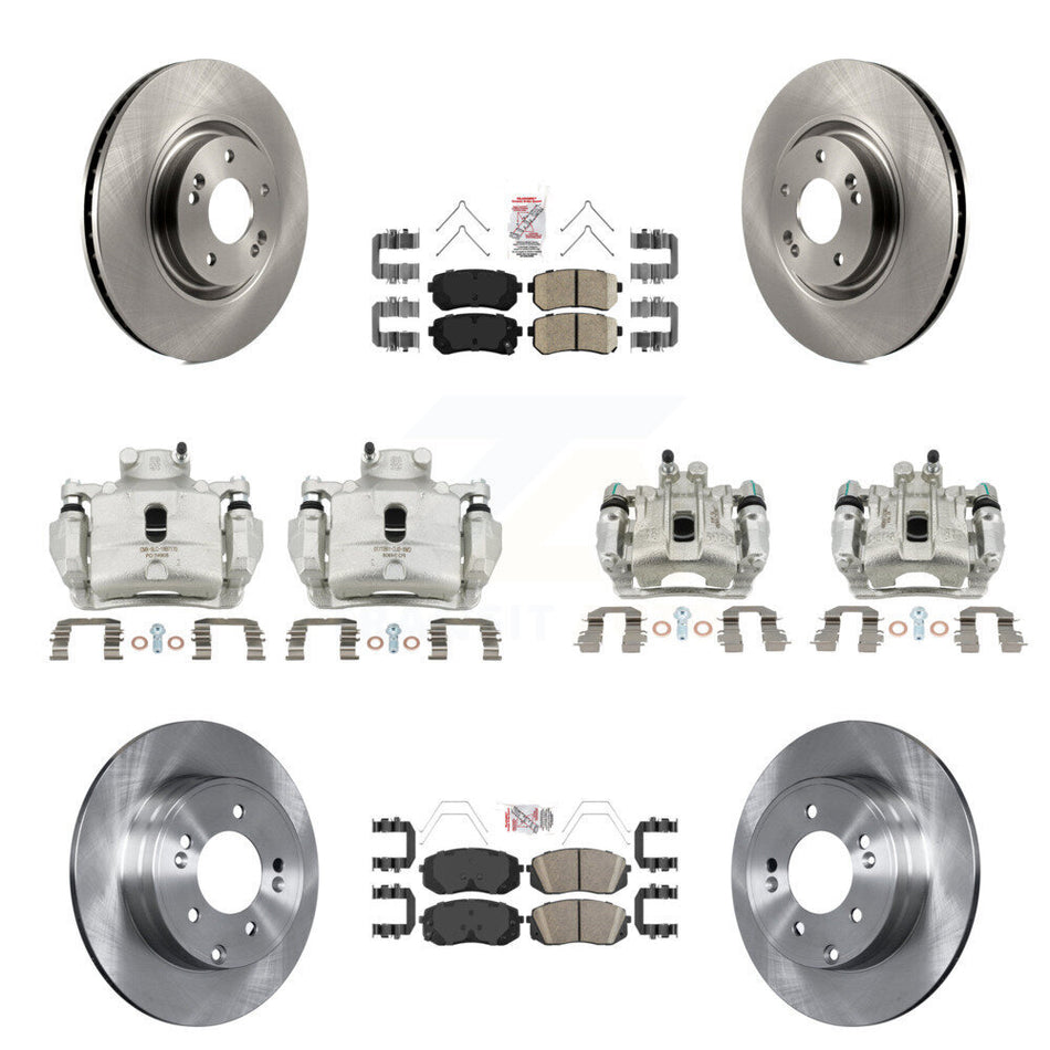 Front Rear Disc Brake Caliper Rotors And Ceramic Pads Kit (10Pc) For Kia Optima KC8-102203N