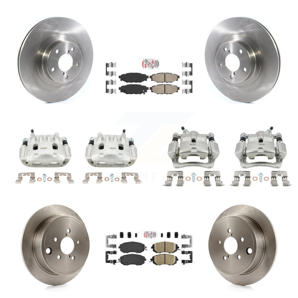 Front Rear Disc Brake Caliper Rotor & Ceramic Pad Kit (10Pc) For Subaru Impreza Forester KC8-102226N
