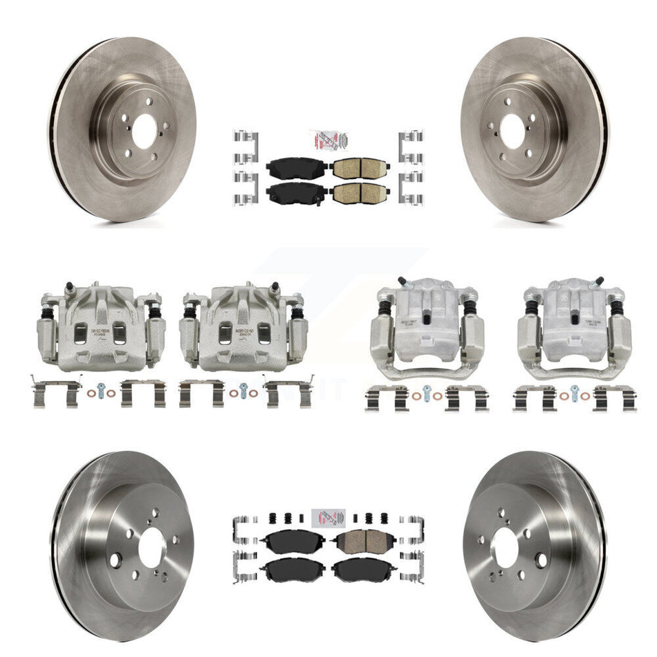 Front Rear Brake Caliper Rotor Ceramic Pad Kit (10Pc) For 2014-2018 Subaru Forester 2.0L KC8-102232N