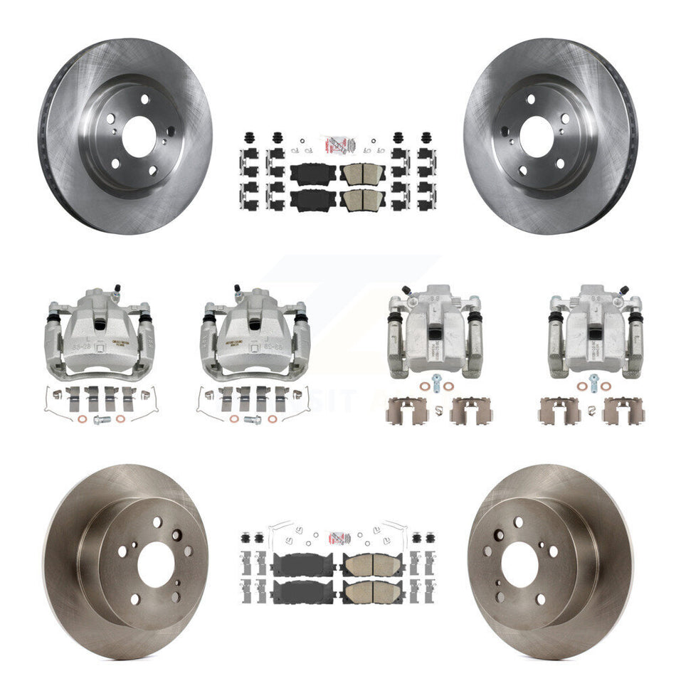 Front Rear Disc Brake Caliper Rotors Ceramic Pad Kit (10Pc) For Toyota Camry Lexus ES350 KC8-102234N