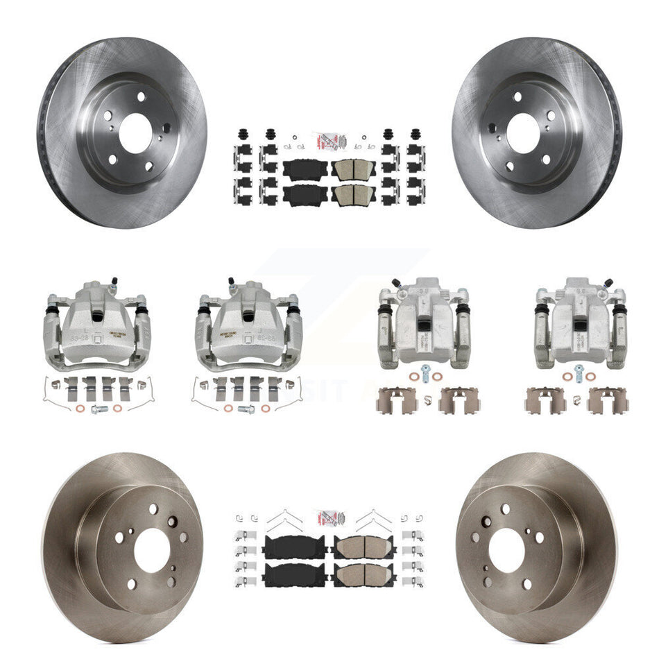 Front Rear Disc Brake Caliper Rotors Ceramic Pad Kit (10Pc) For Toyota Camry Lexus ES350 KC8-102235N