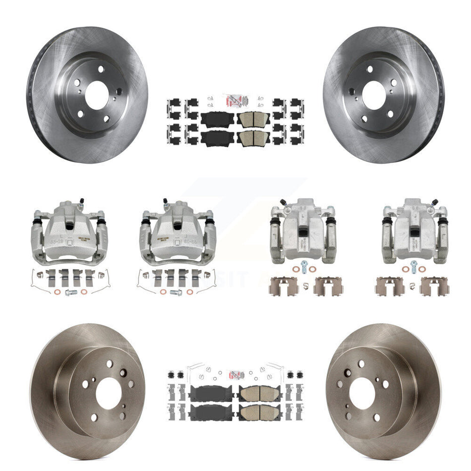 Front Rear Disc Brake Caliper Rotors Ceramic Pad Kit (10Pc) For Toyota Camry Lexus ES350 KC8-102236N