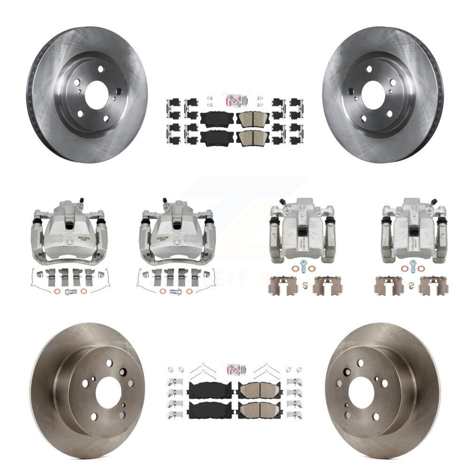 Front Rear Disc Brake Caliper Rotors Ceramic Pad Kit (10Pc) For Toyota Camry Lexus ES350 KC8-102237N