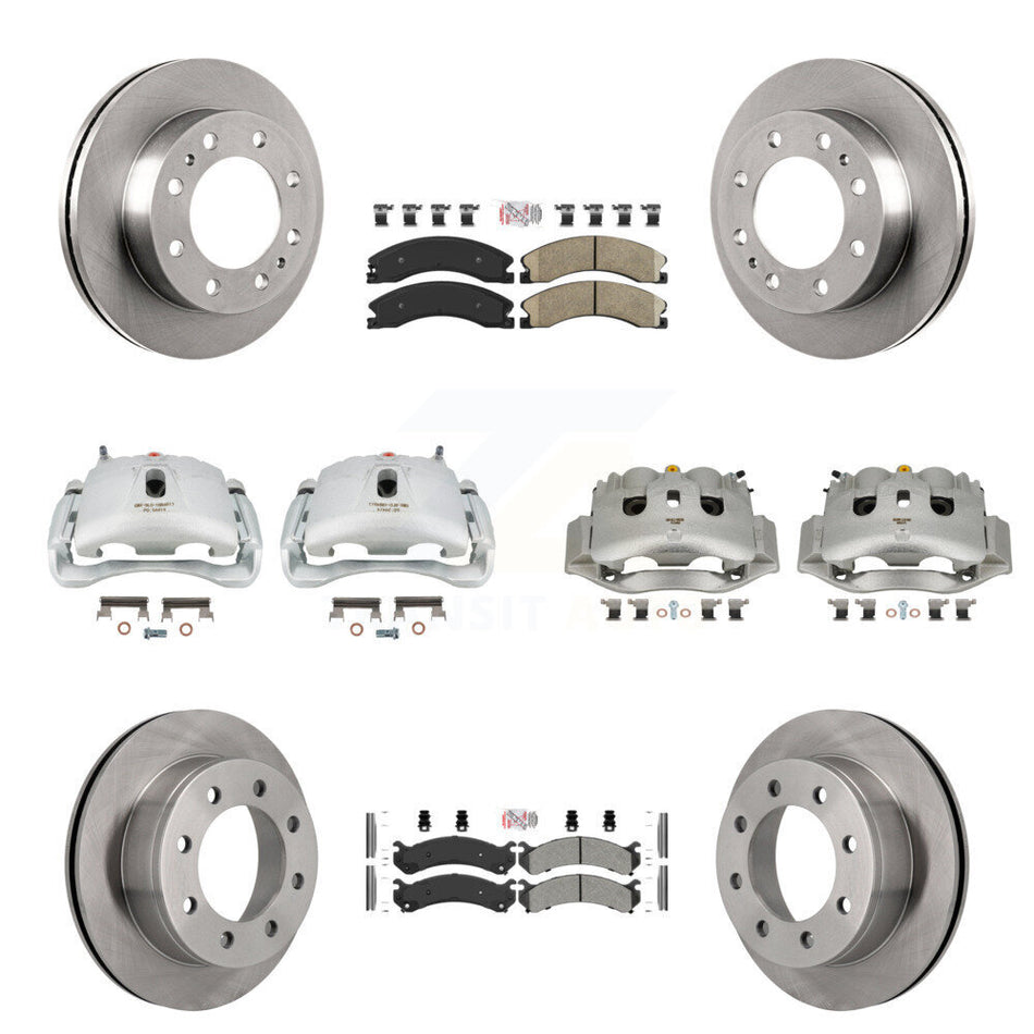 Front Rear Brake Caliper Rotor And Ameribrakes Pad Kit (10Pc) For Chevrolet Express 4500 KC8-102248N