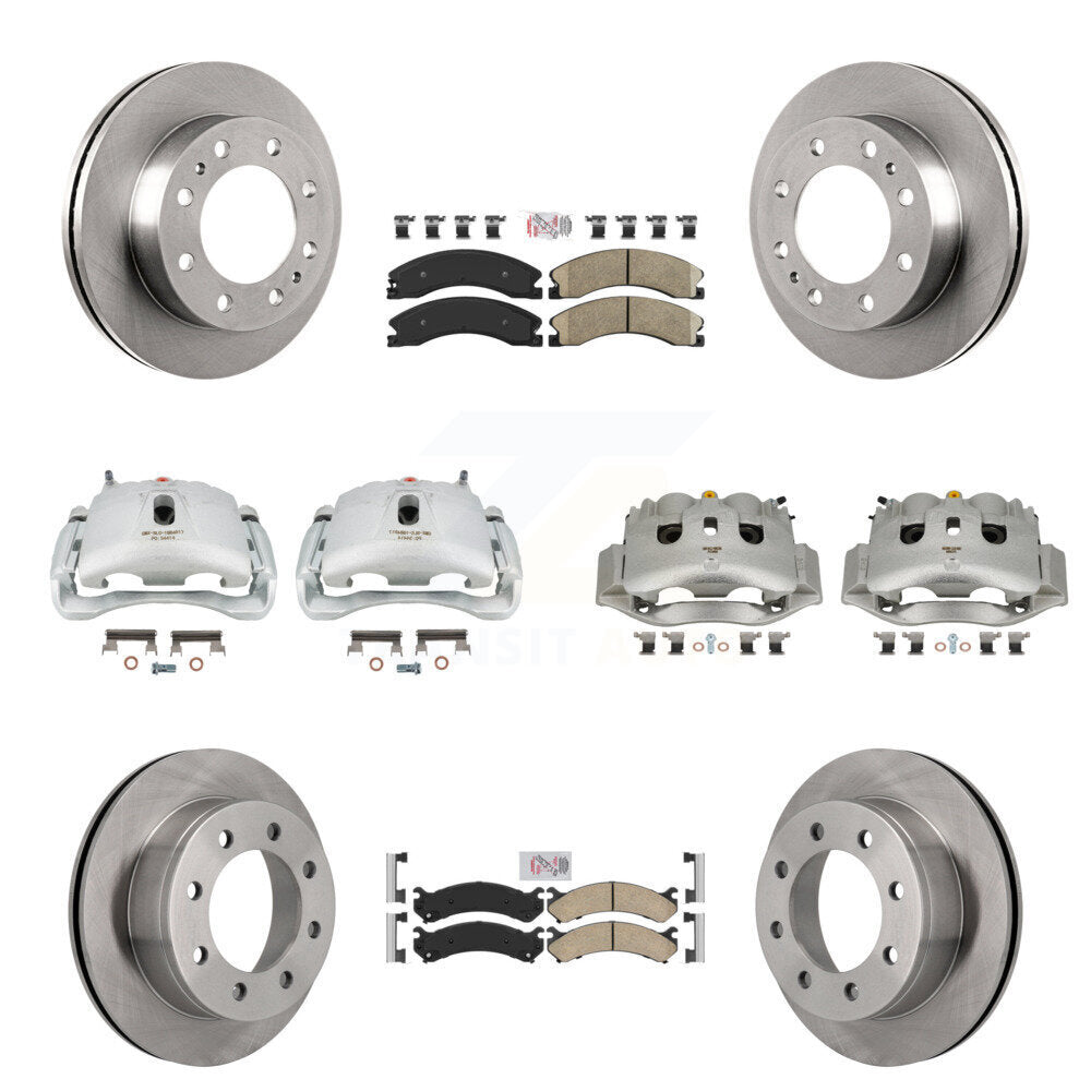 Front Rear Disc Brake Caliper Rotors & Ceramic Pad Kit (10Pc) For Chevrolet Express 4500 KC8-102249N