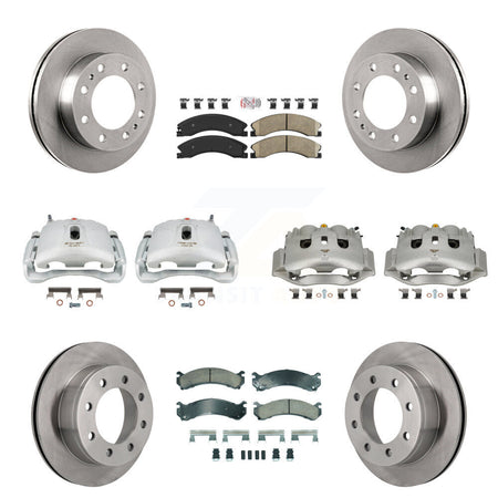 Front Rear Disc Brake Caliper Rotors & Ceramic Pad Kit (10Pc) For Chevrolet Express 4500 KC8-102250N