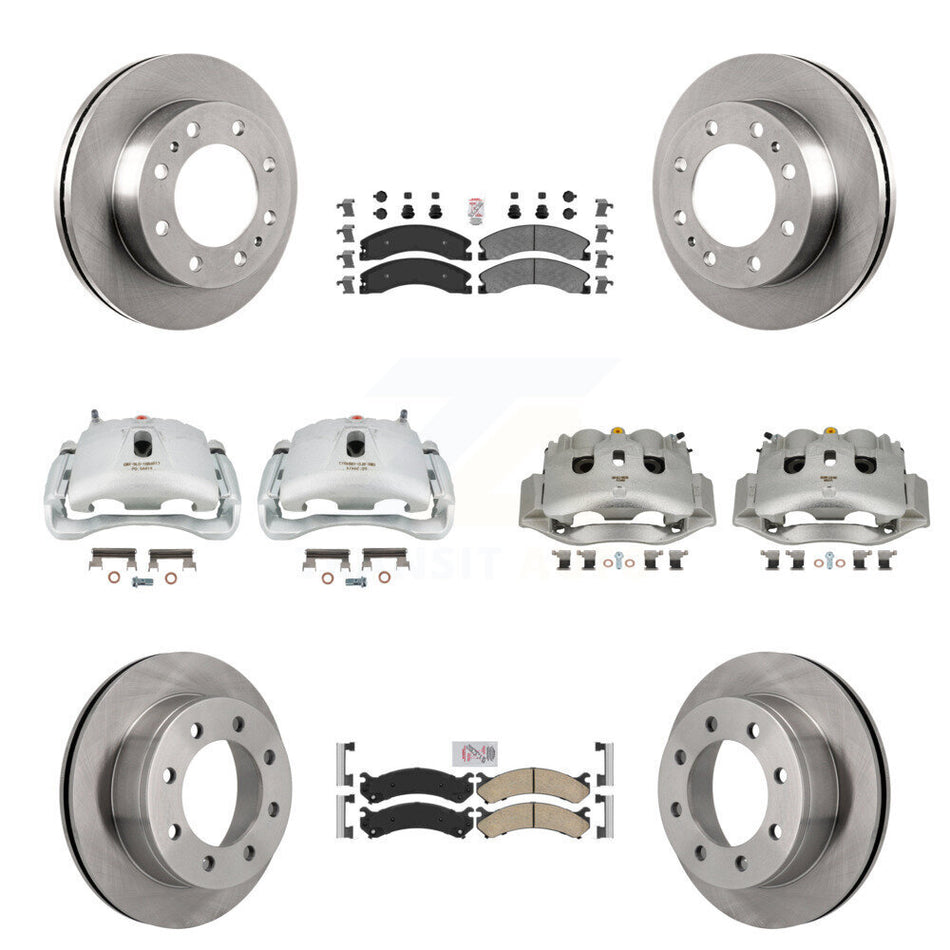 Front Rear Brake Caliper Rotor And Ameribrakes Pad Kit (10Pc) For Chevrolet Express 4500 KC8-102252N