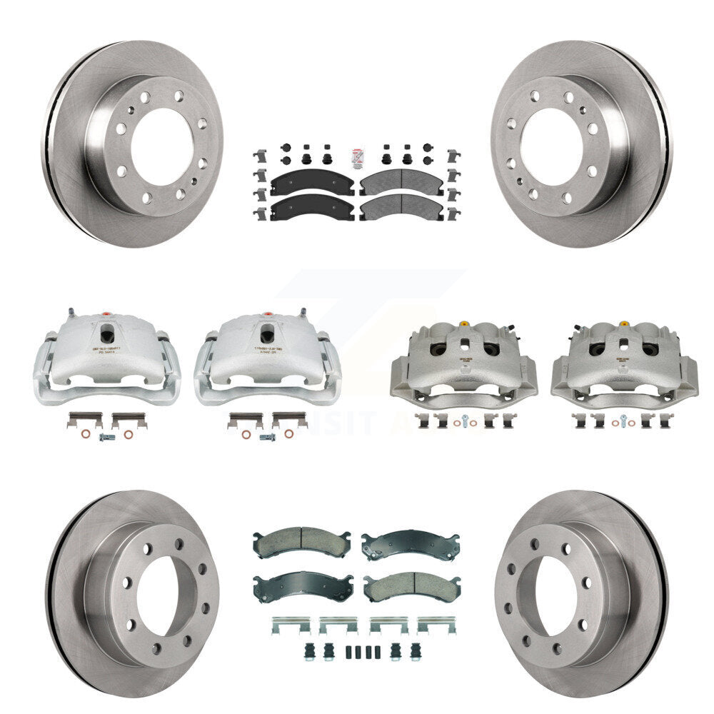 Front Rear Brake Caliper Rotor And Ameribrakes Pad Kit (10Pc) For Chevrolet Express 4500 KC8-102253N